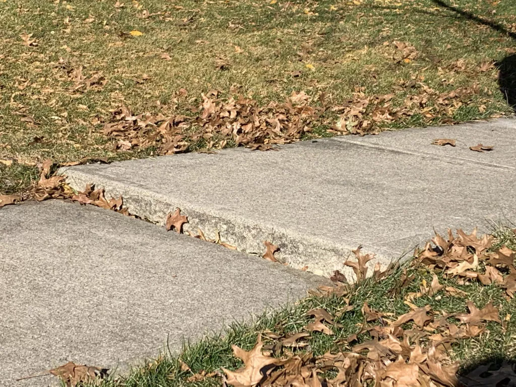 uneven concrete sdiewalk