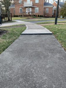 uneven concrete sidewalk